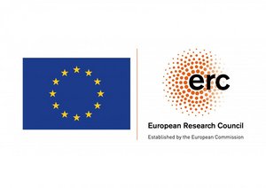 Europaflagge und Logo des European Research Council